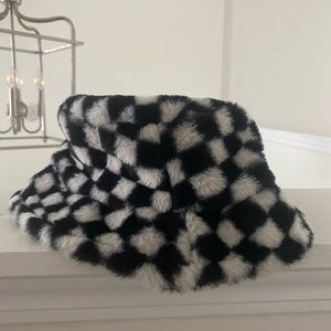 checkered bucket hat
